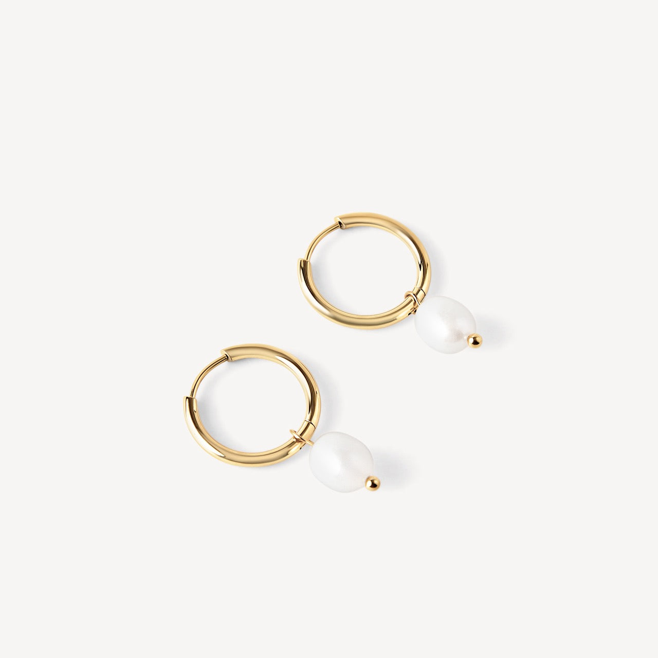 Aros colgantes de perlas