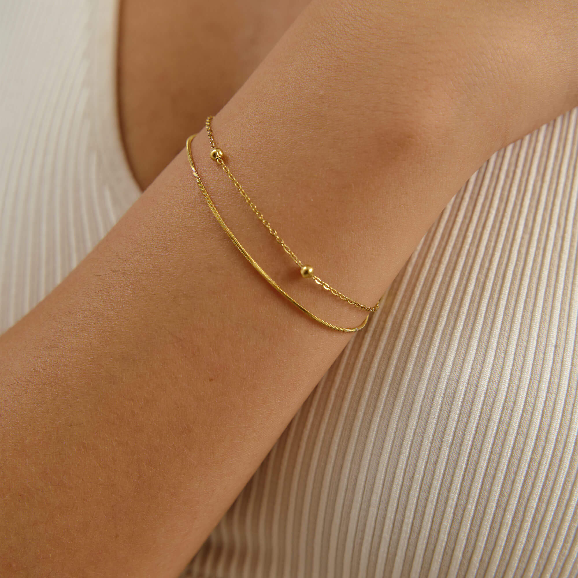 Pulsera Saturno Doble Cadena