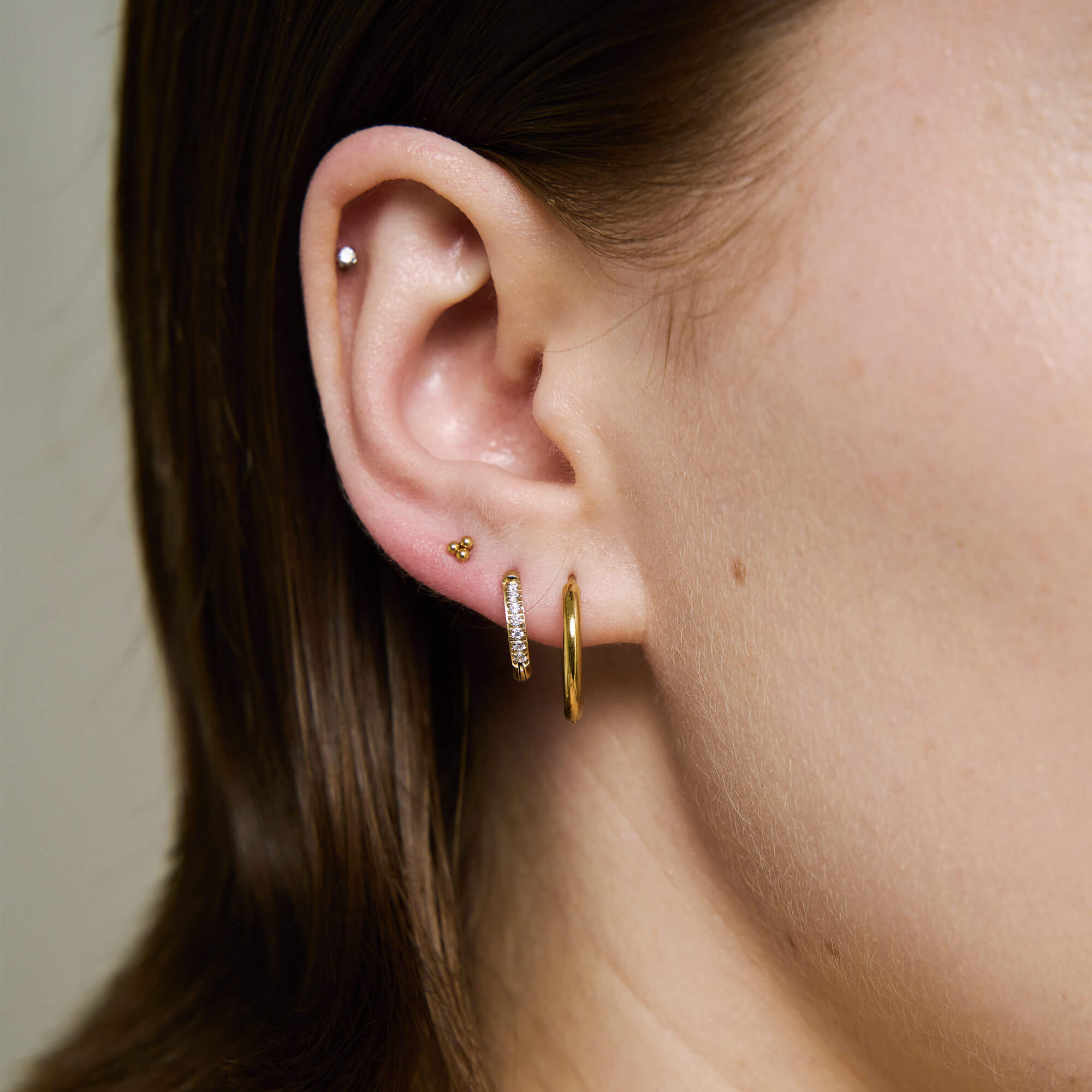 Pendientes de cartílago en racimo trío